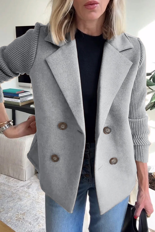 Sorelle™ | Elegant Knit-Sleeve Blazer