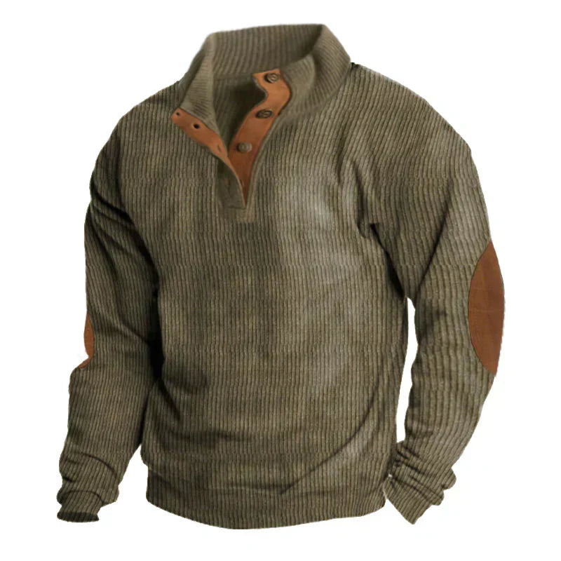 JASON | RIBBED BUTTON SWEATER