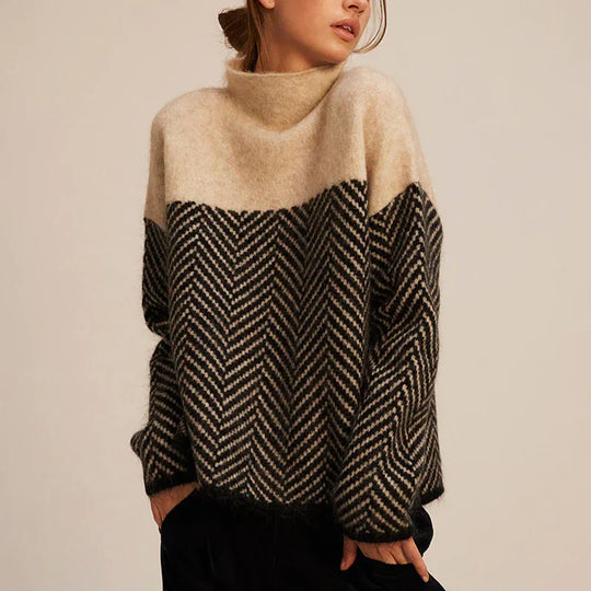 LILLY™ | HERRINGBONE TURTLENECK SWEATER