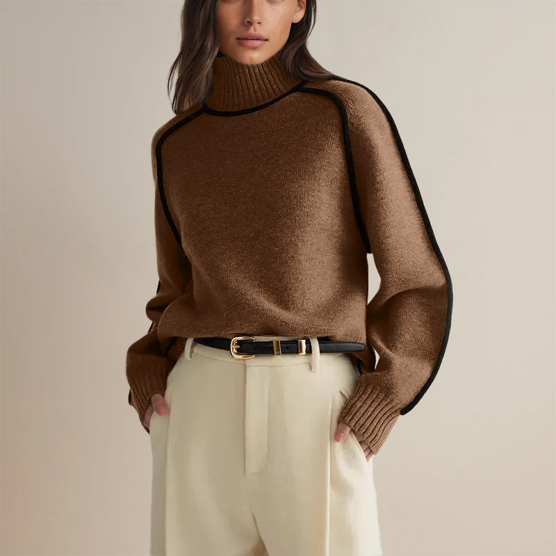 ELYSA™ | LUXURIOUS TURTLENECK WITH CONTRAST DETAILS