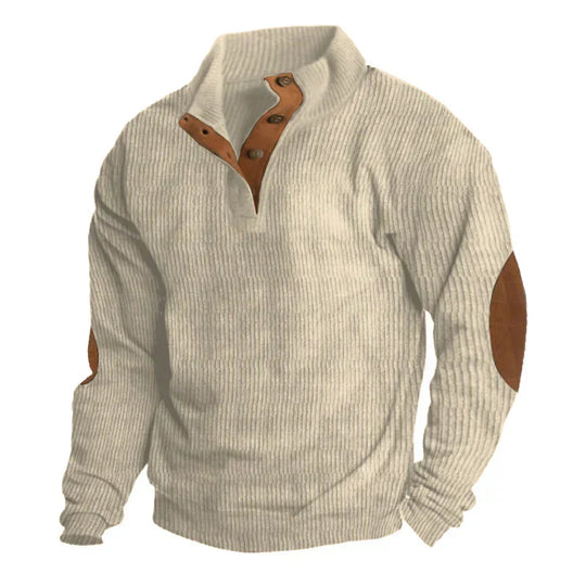 JASON | RIBBED BUTTON SWEATER